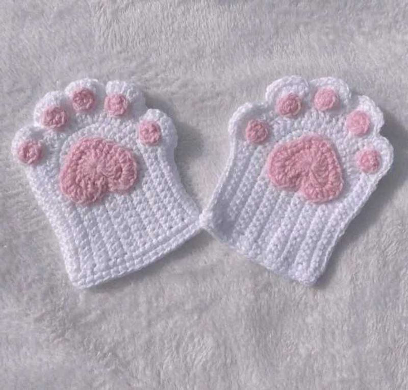 Cute Paw Fingerless Gloves✨