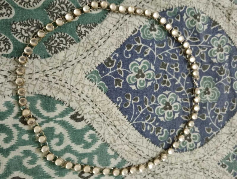 Elegant Silver-Tone Beaded Necklace