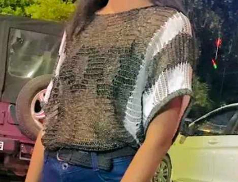 Stylish Sequin Net Top