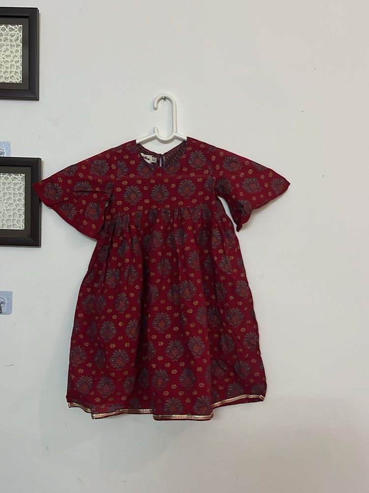 Beautiful Red Ethnic Dress for Girls