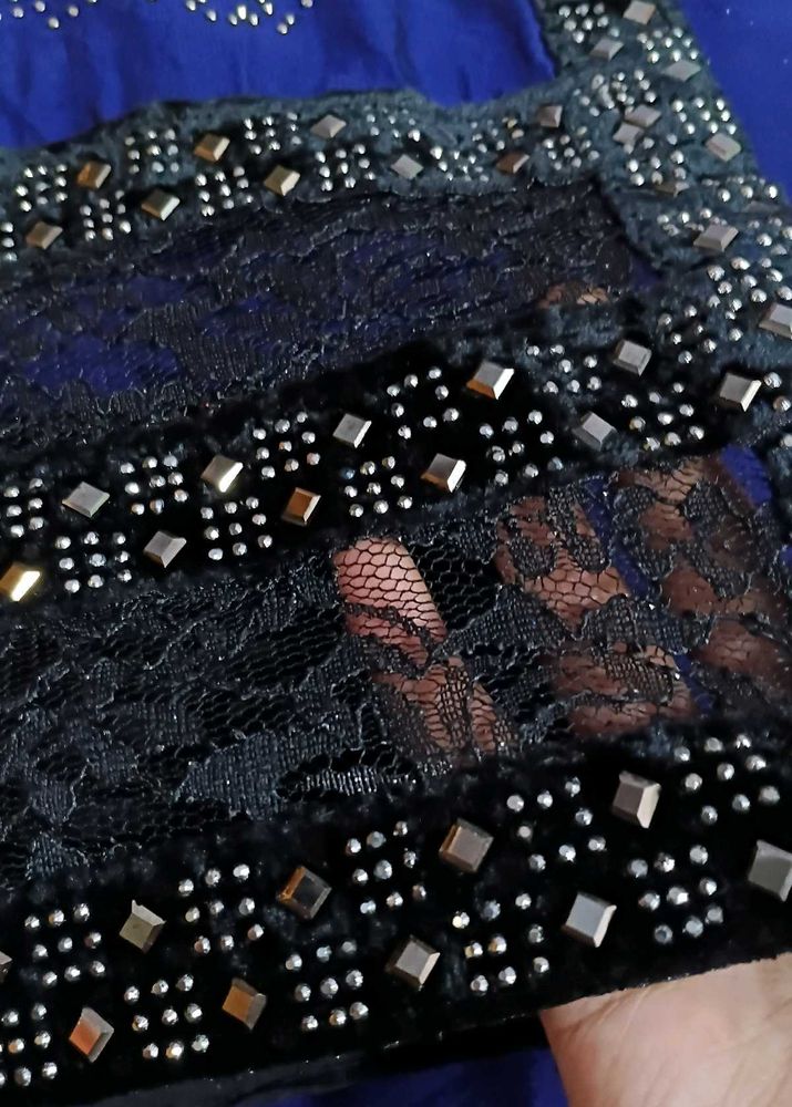 Embellished Royal Blue Saree