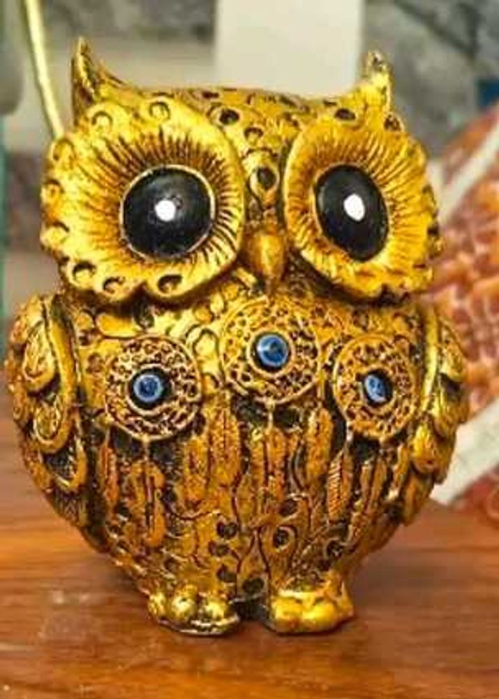 Ornate Gold Owl Showpiece