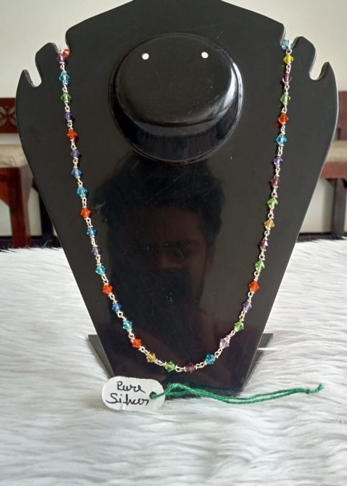 Mala Pure Silver + Moti (wt:10.200g)