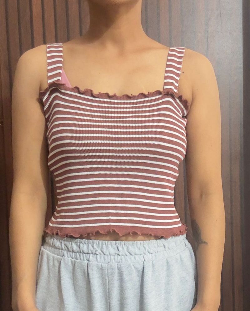 Striped Crop Tank Top
