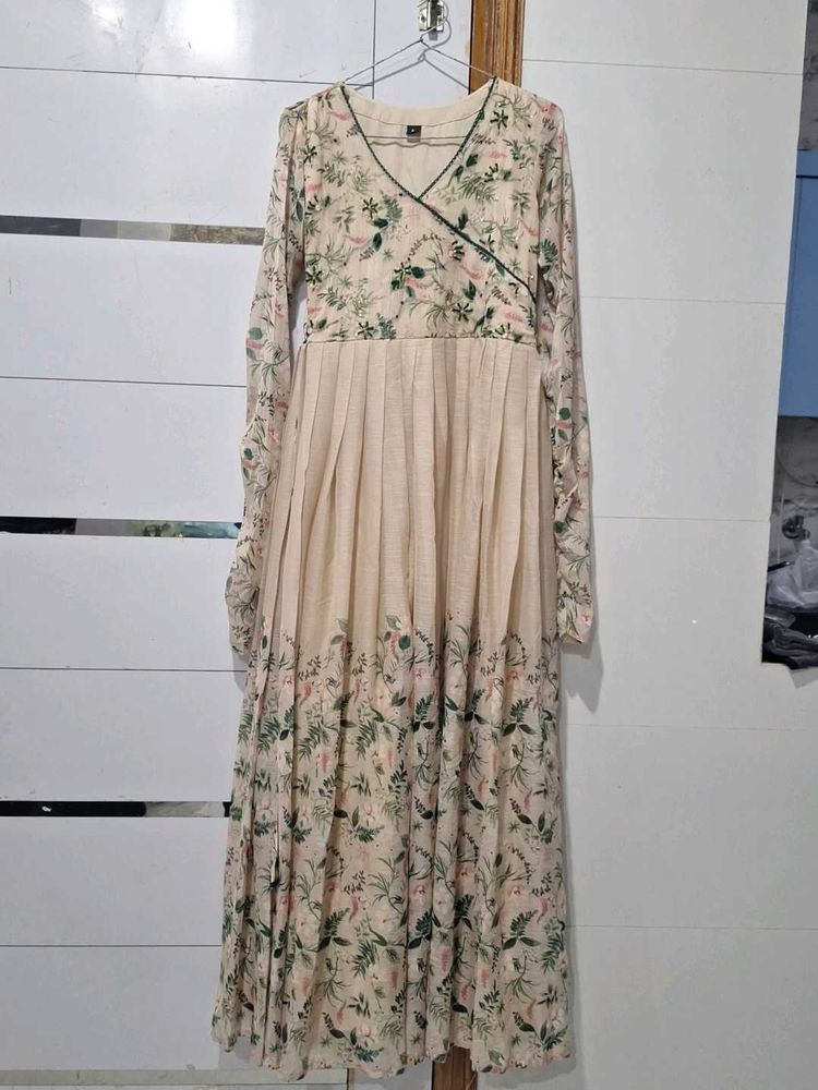 Elegant Floral Anarkali Dress with Dupatta