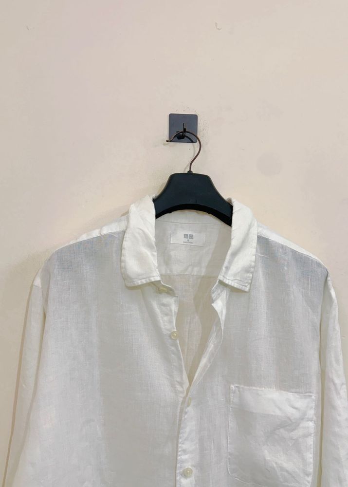 Men's White Linen Shirt