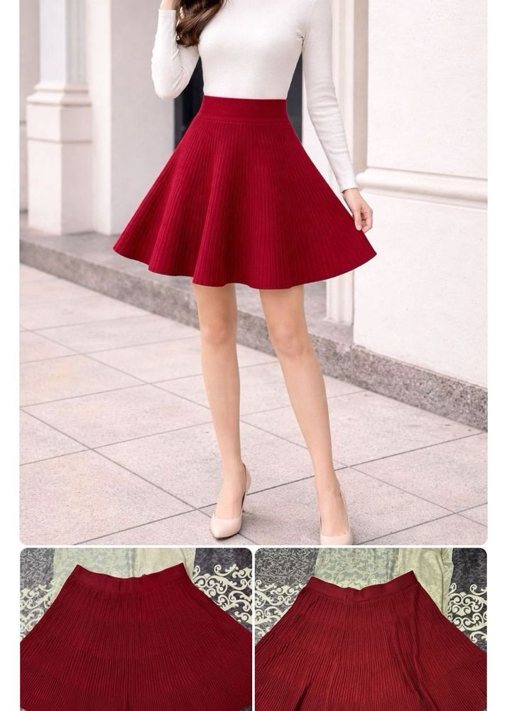 Flared Red Skirt
