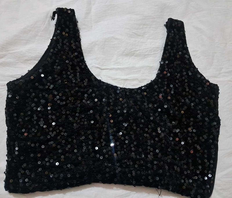 Sparkly Black Sequin Blouse