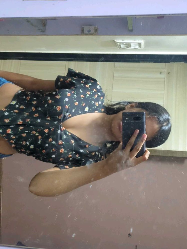Cute Floral Print Top