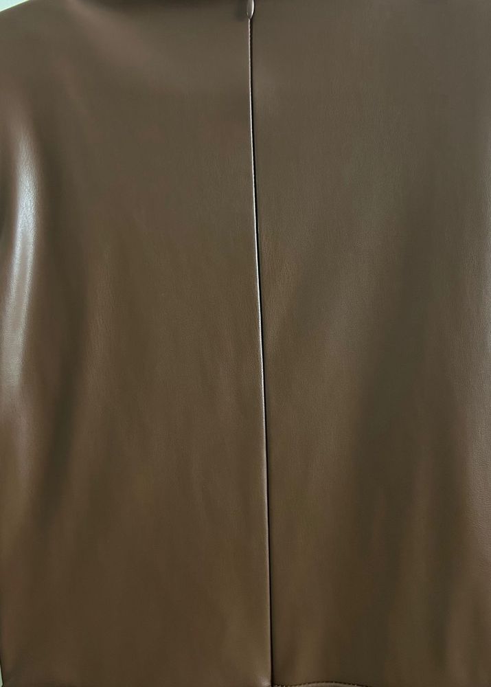 Brown Faux Leather bodycon dress
