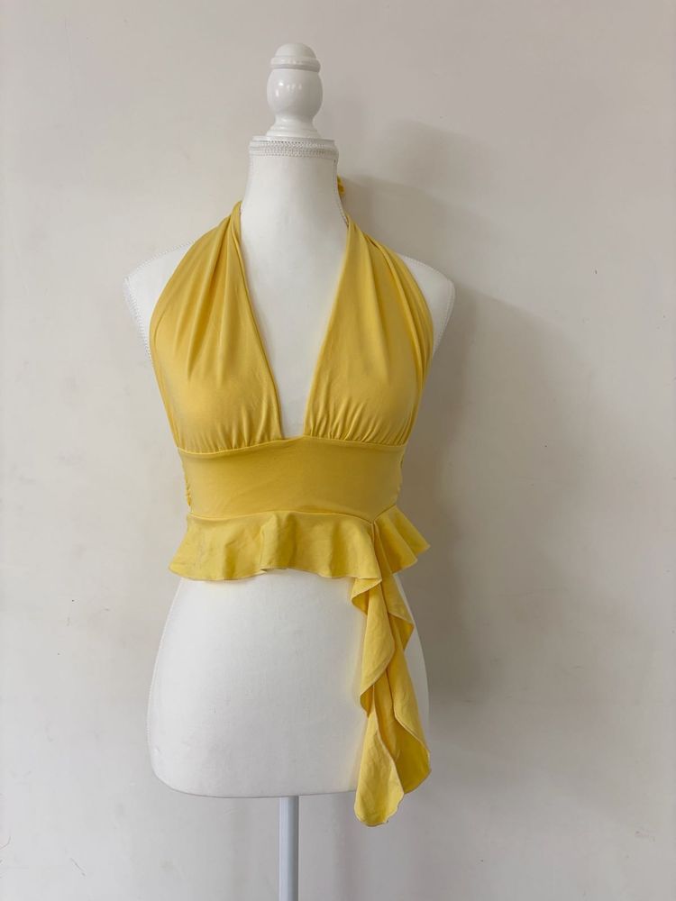 Yellow Halter Neck Bikini Top🫶🏻