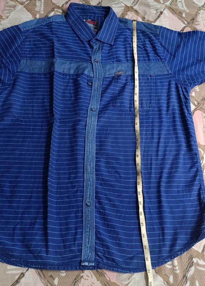 Blue Striped Men's Casual Shirt