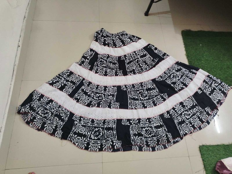 Bohemian Print Tiered Maxi Skirt