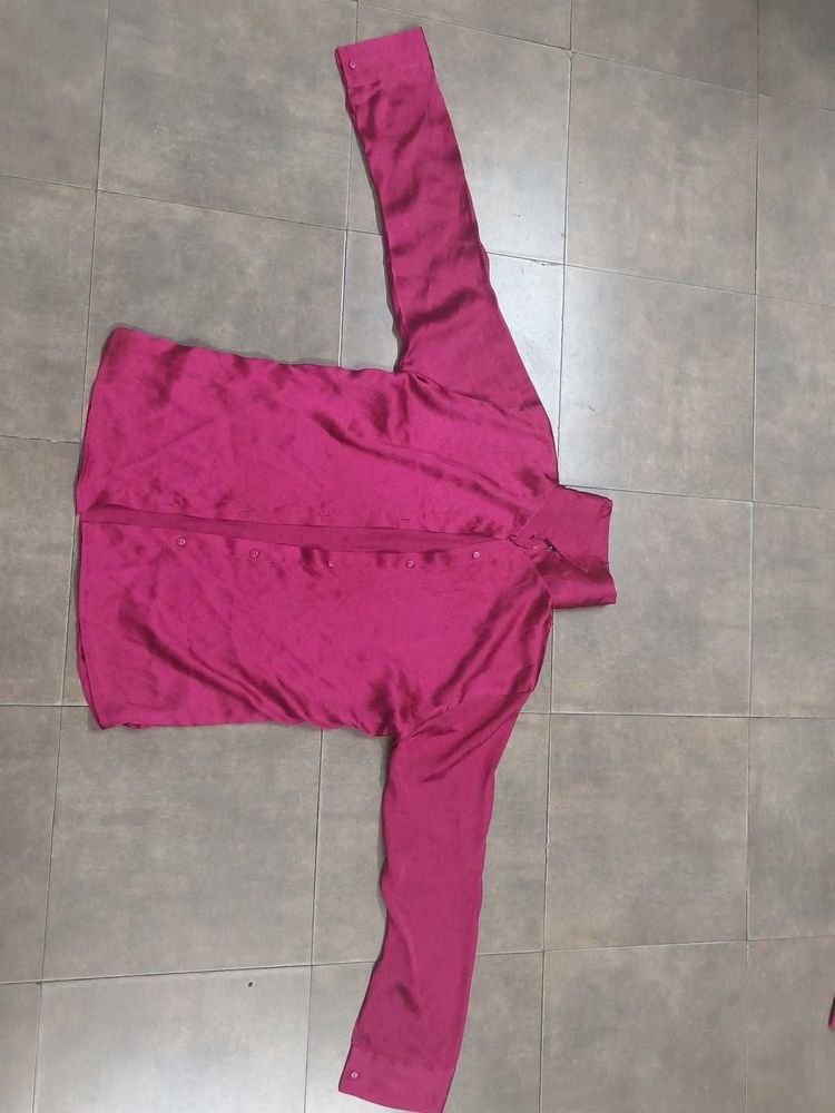 Elegant rose satin shirt