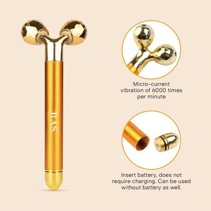 RAS luxury Gold Y-Shape 3D Electric Face Massager
