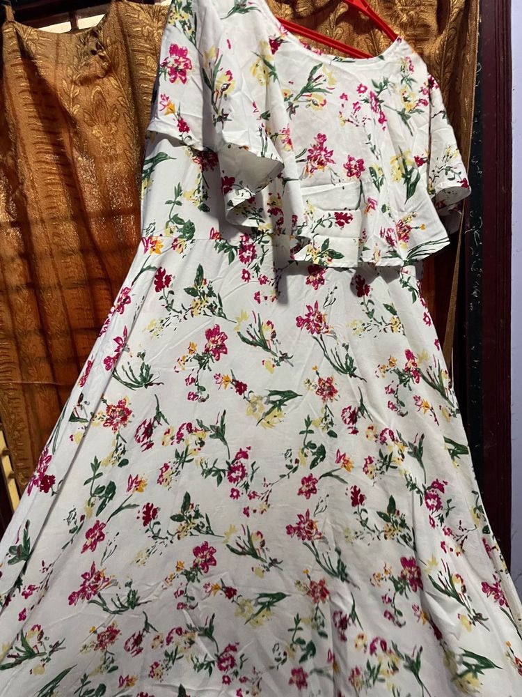 Floral Print Layered Dress