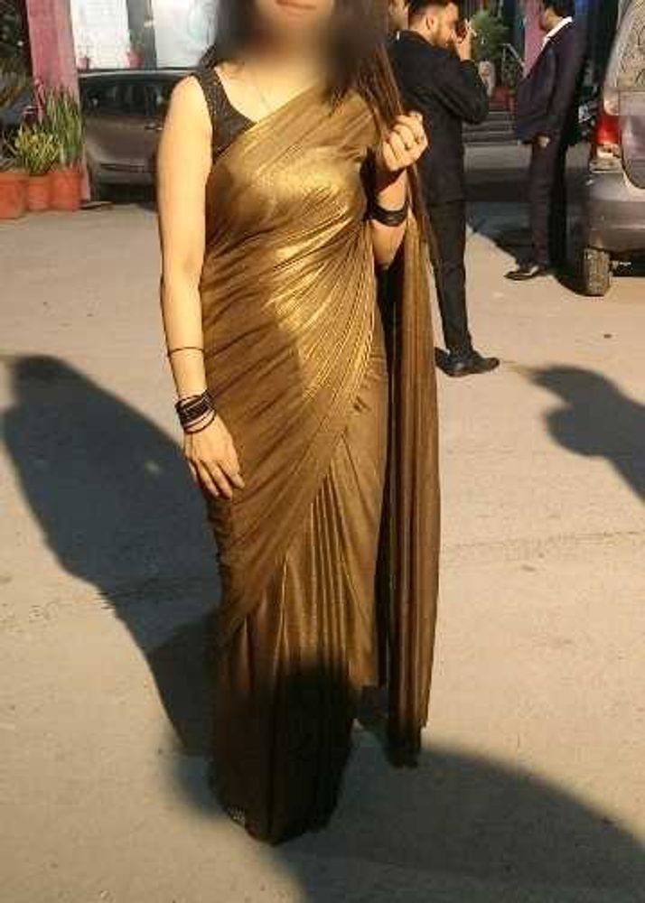 Elegant Gold Metallic Saree