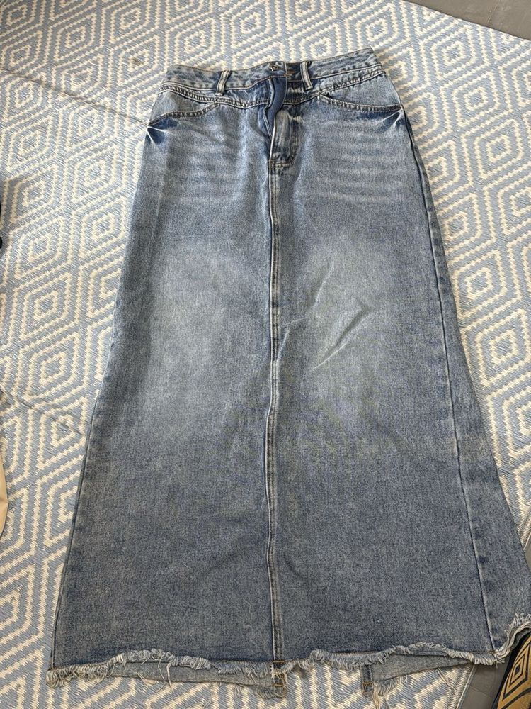 Long Denim Skirt