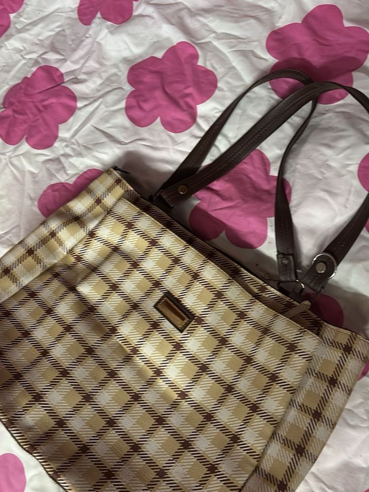 Stylish Plaid Tote Bag