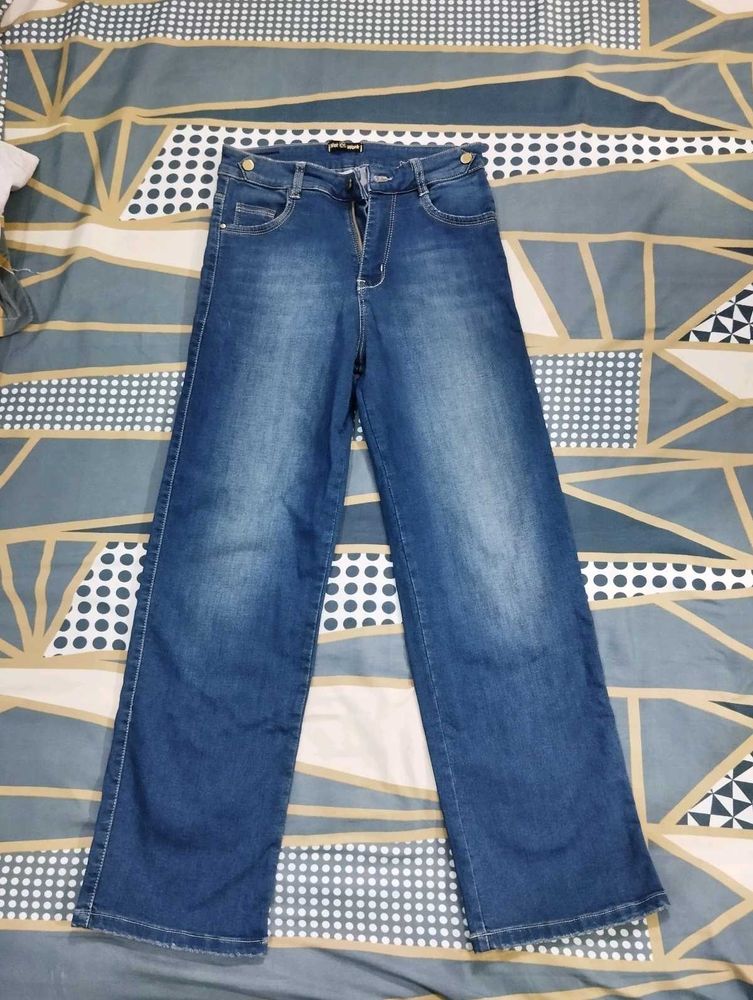 Blue Wide Leg Jeans