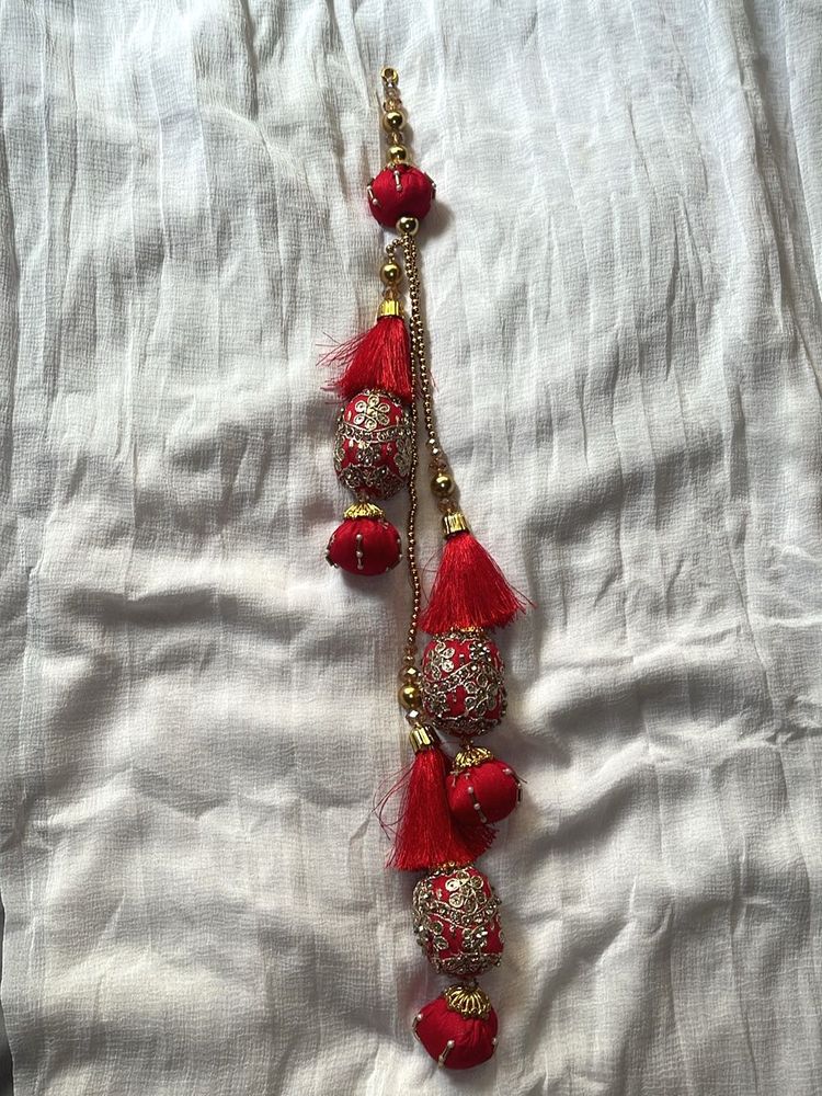 Red lehenga Tassel