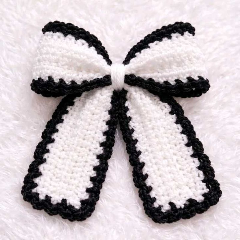 Handmade Crochet Bow Hair Clip