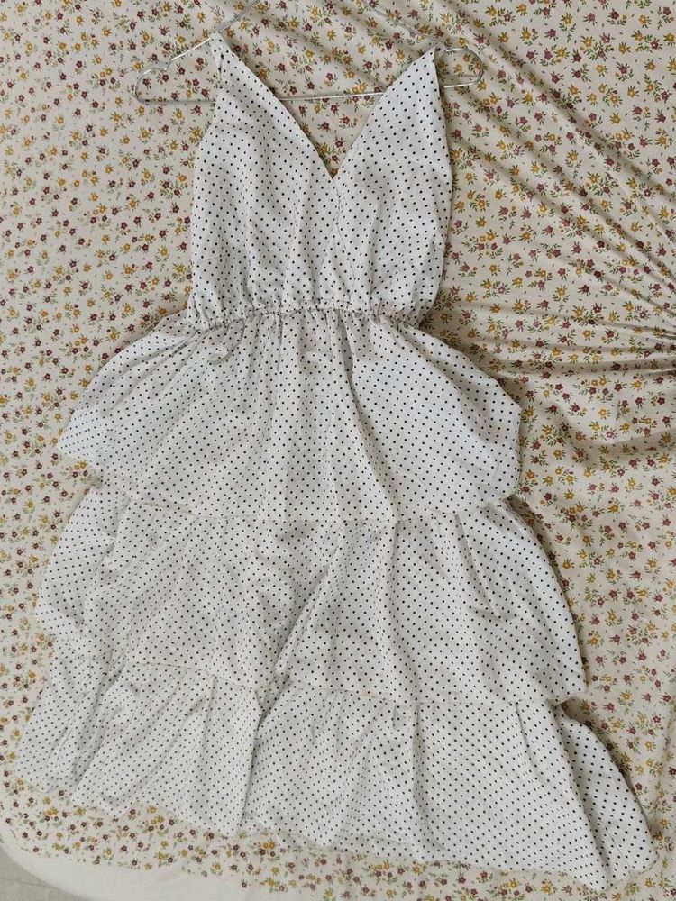 Polka Dot Tiered Mini Dress