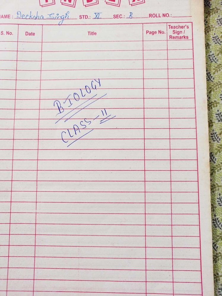Class 11 Biology Handwritten Notes