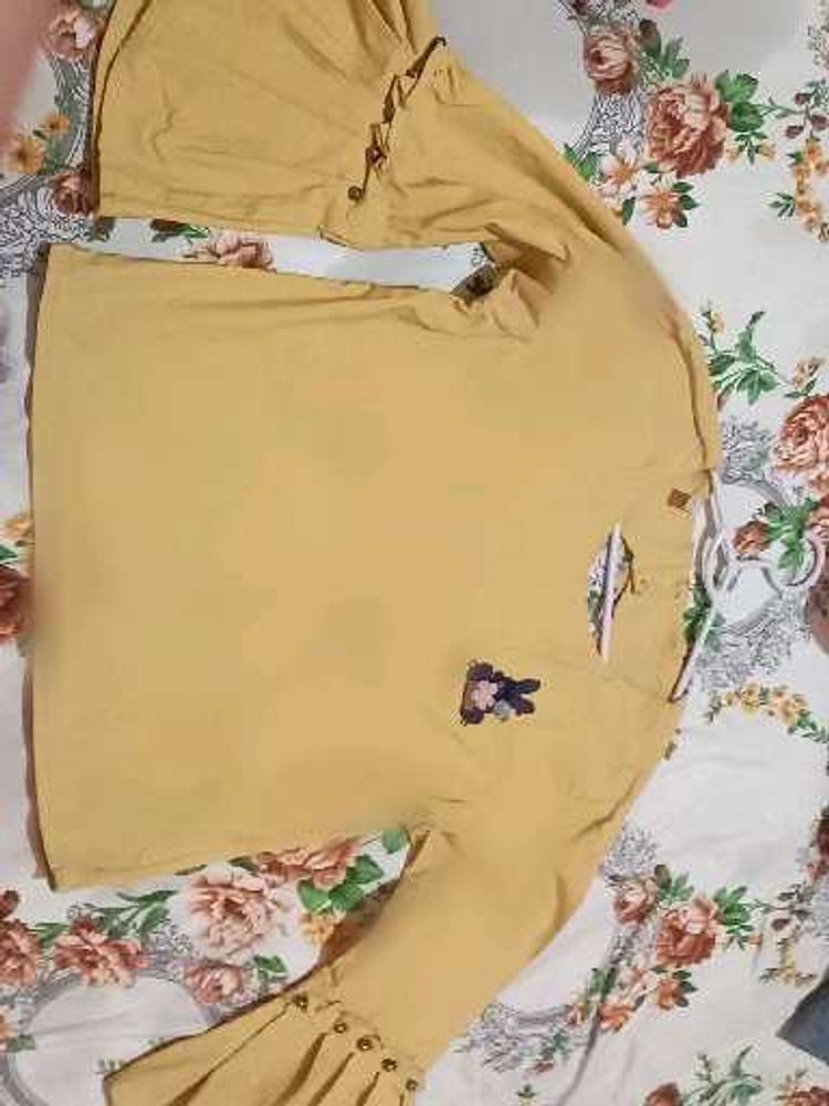 Yellow Bell Sleeve Top