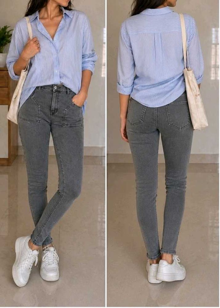 Gray Skinny Fit Jeans
