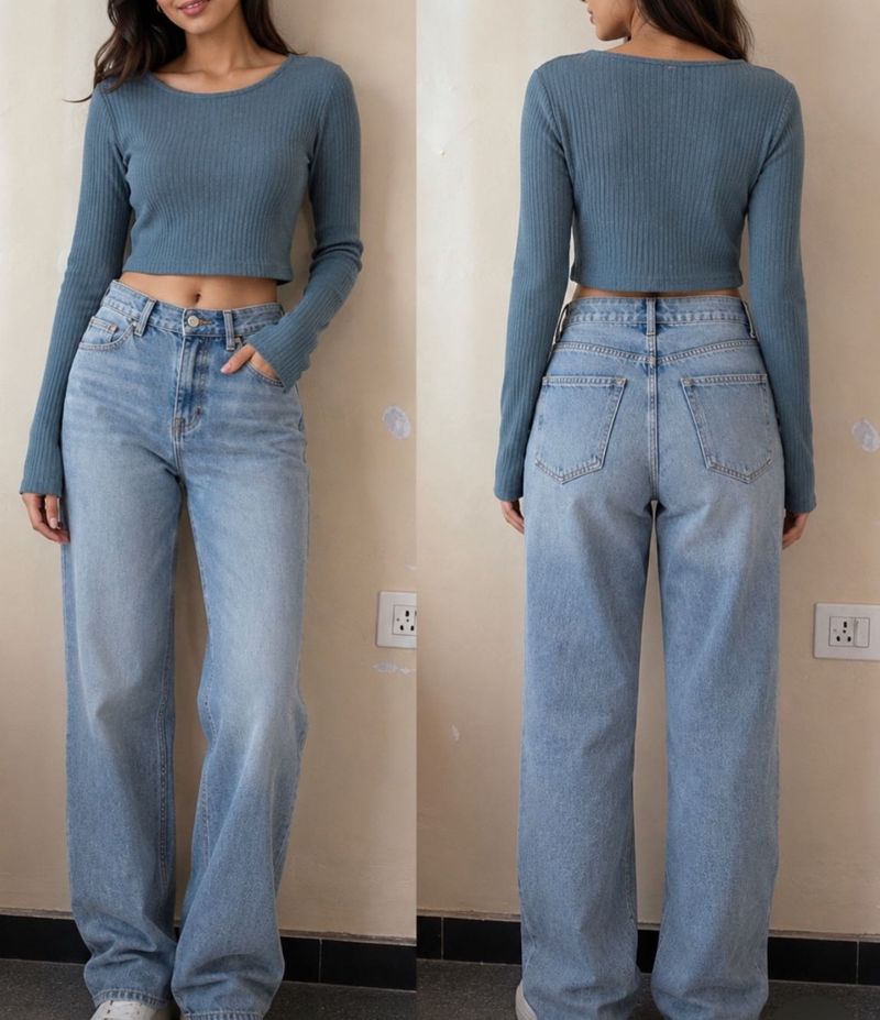 Ribbed Long Sleeve Crop Top