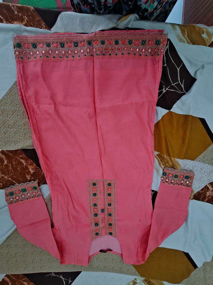 Elegant Pink Kurta with Mirror Work