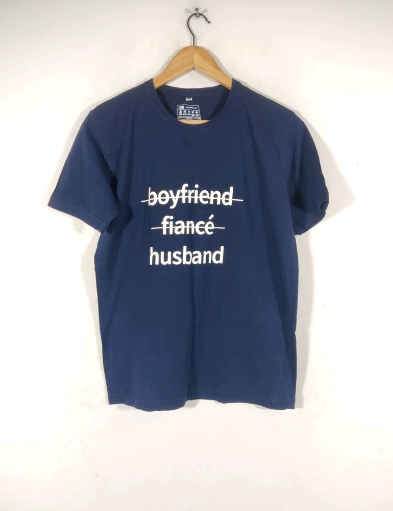 Be Awara Navy Blue Printed T- Shirt (Women)
