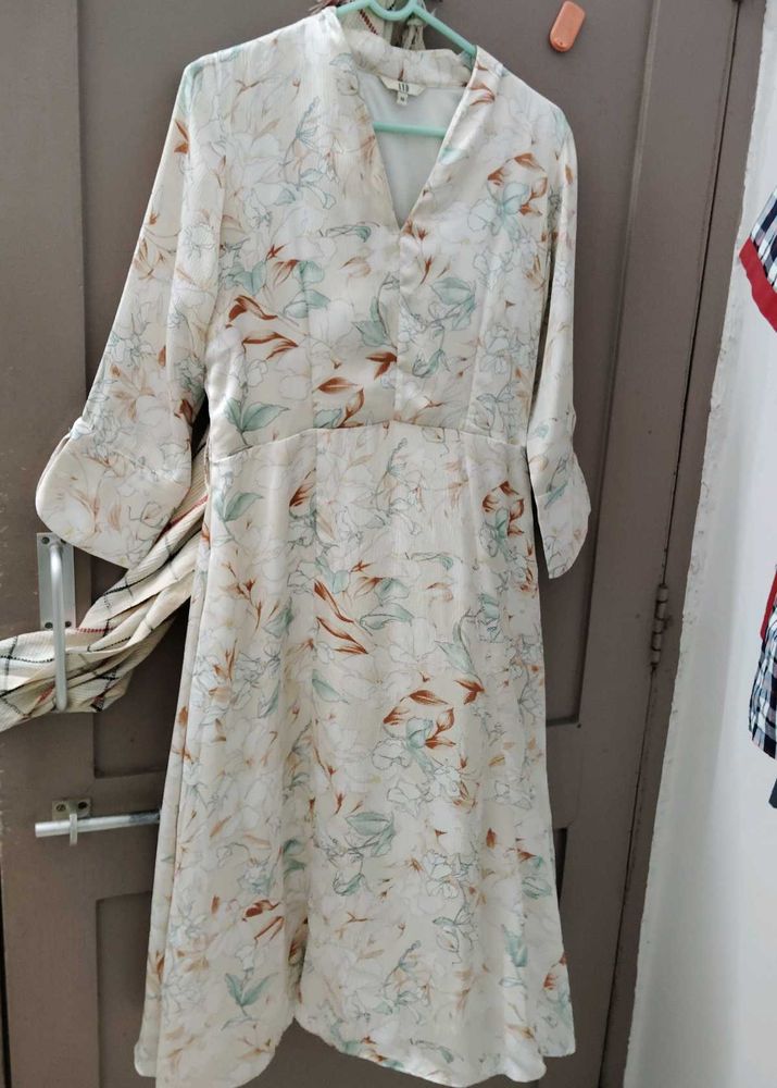 Elegant Floral Print Midi Dress