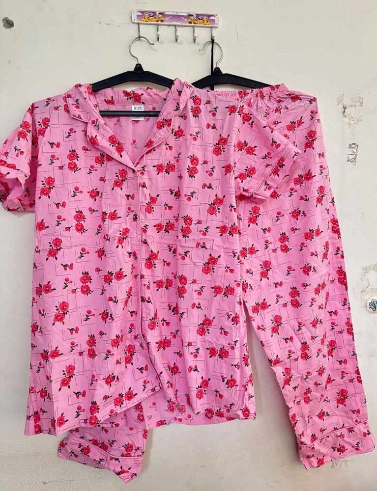 Cute Pink Floral Pajama Set