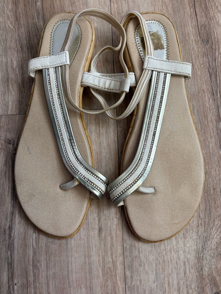 Elegant Embellished Flat Sandals