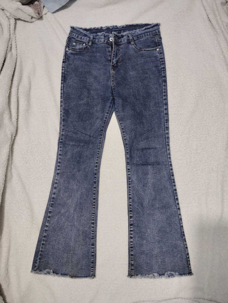 Flared Blue Wash Jeans