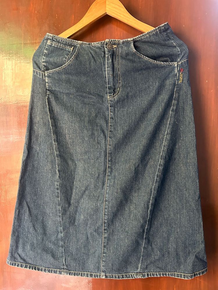 Vintage Suzans Denim Midi Skirt