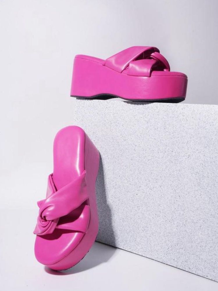 Pink high wedges