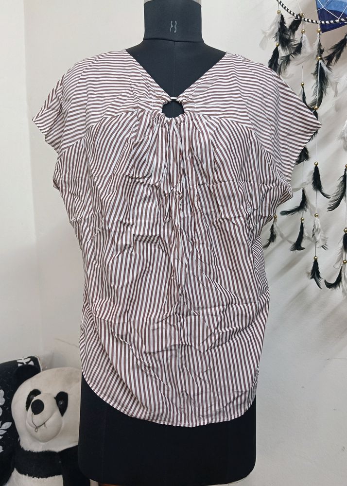 Striped Top with Ring Detail
