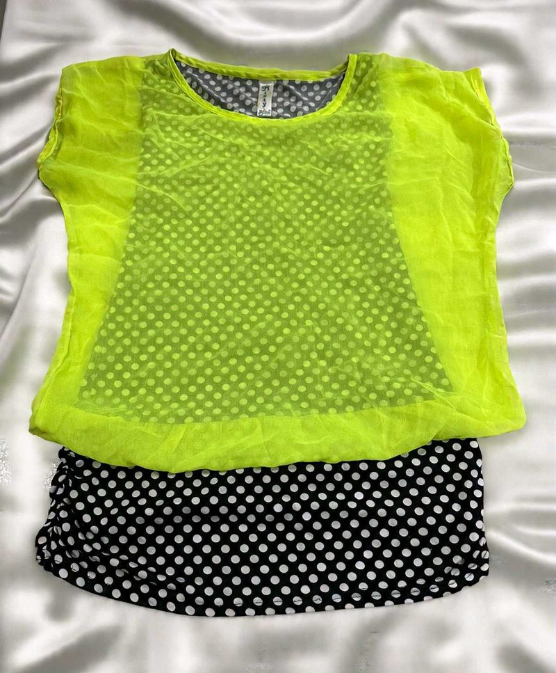 Neon Polka Dot Top
