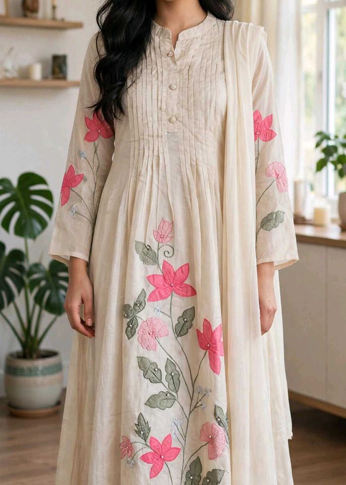 Elegant Floral Embroidered Kurta Set