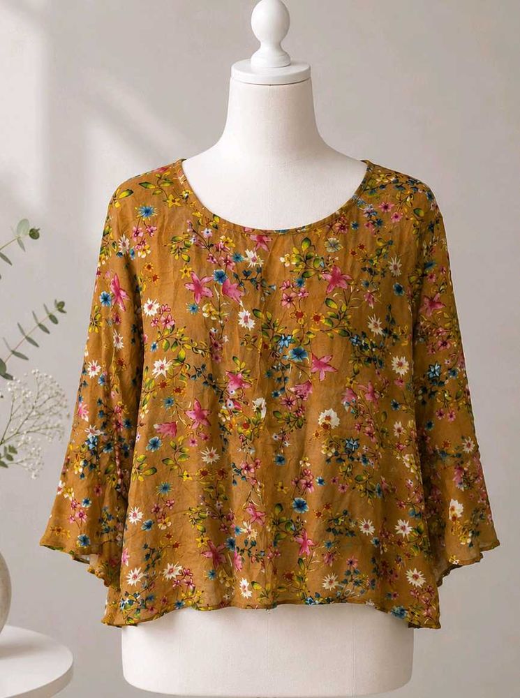Boho Floral Print Top