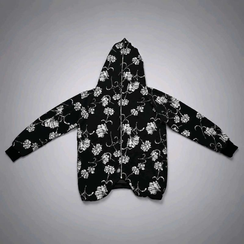 Floral Zip-Up Hoodie