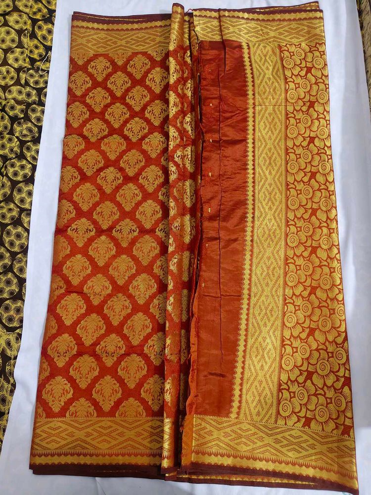 Elegant Red &amp; Gold Silk Saree