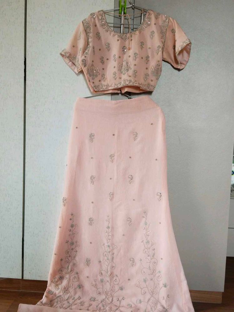 Peach Lehenga Choli dupatta set