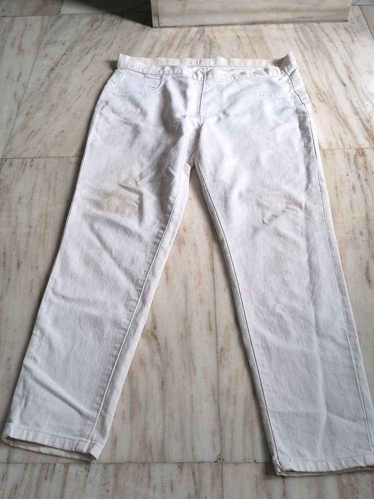 Classic White Denim Pants