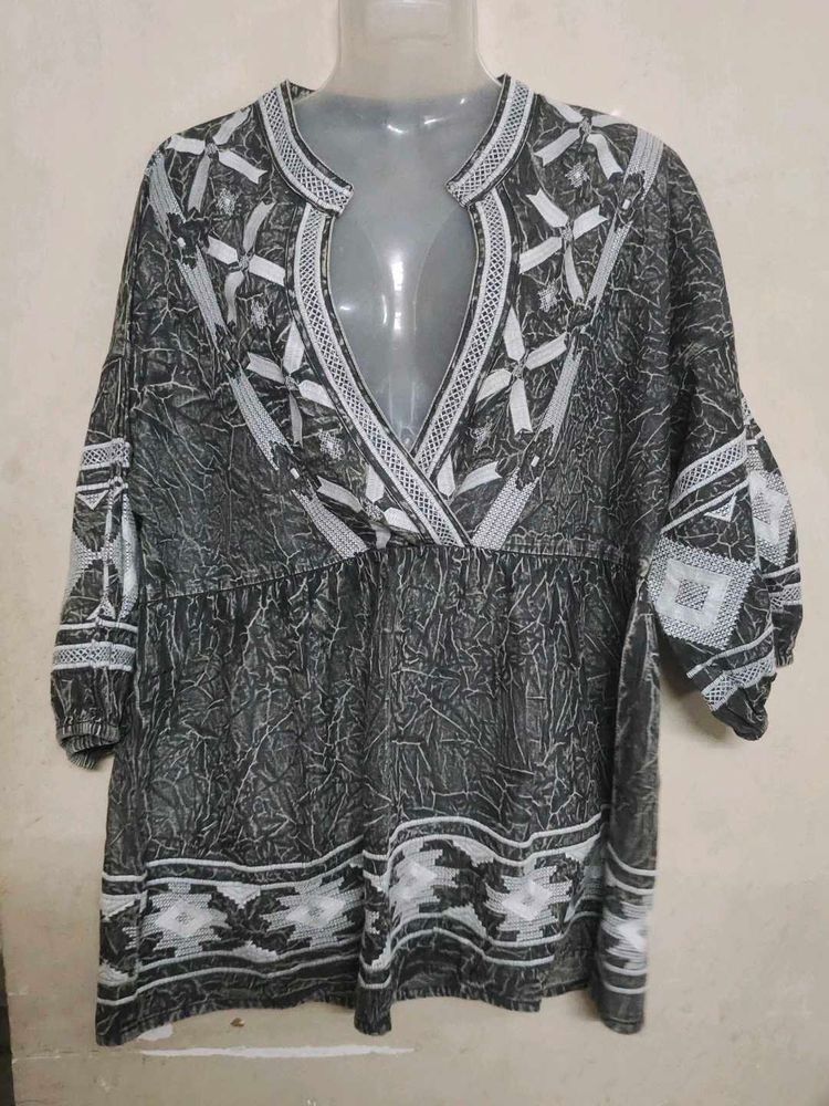 Boho|Tribal|Embroidered Kurta Top