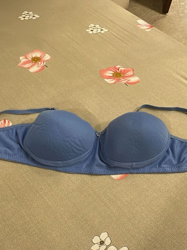 Blue Lightly padded Bra- Bust- 38