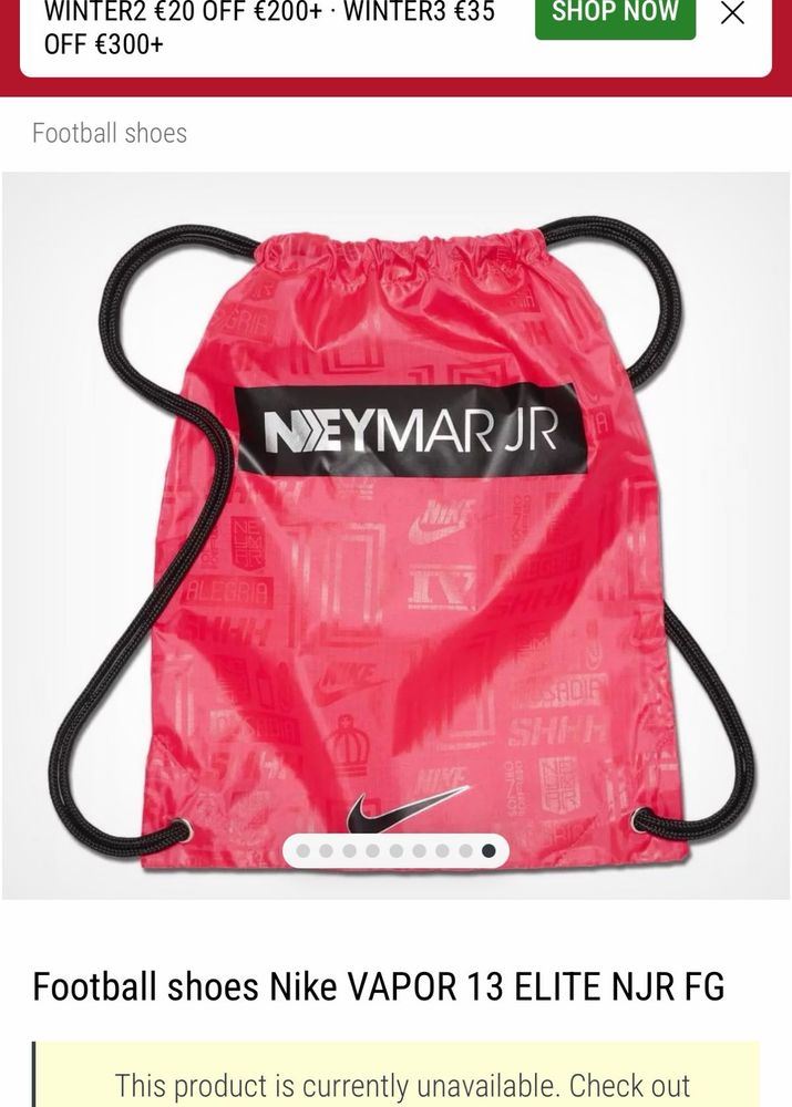 Nike vapour Neymar Jr shoe bag